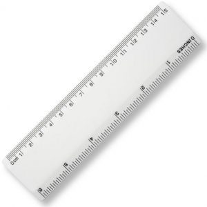 15cm Plastic Ruler - White