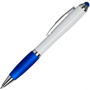 Curvy Stylus White Barrel - Blue Grip